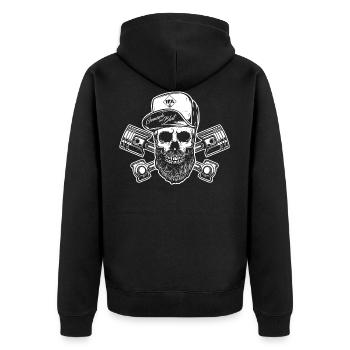 IFA mobile DDR - Mechanic Skull - Veste à capuche bio Premium Unisexe - noir - Dos - Nico (187cm)