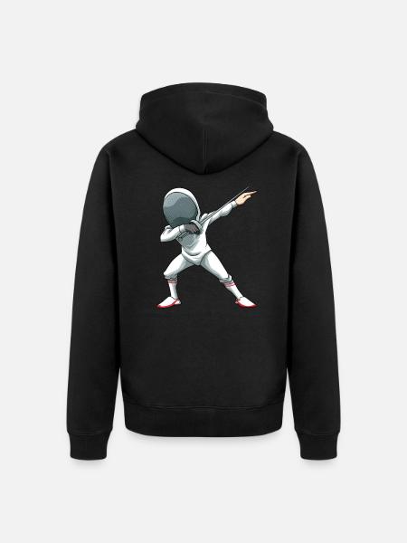 Fencing Dabbing Dab Fencing - Unisex Premium Organic Zip Hoodie - black
