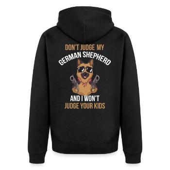 German Shepherd German Shepherd Gift - Unisex Premium Organic Zip Hoodie - black - Back - Nico (187cm)