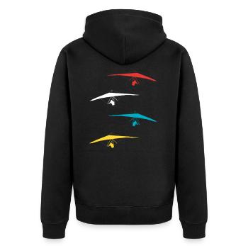 Hang gliders Delta gliders Aviation - Unisex Premium Organic Zip Hoodie - black - Back - Nico (187cm)