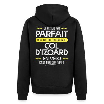 pas parfait ascension col d'izoard vélo cyclisme - Veste à capuche bio Premium Unisexe - noir - Dos - Nico (187cm)