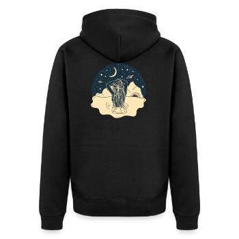Nature, Sun, Moon, Stars, Sky, Water, Planet - Unisex Premium Organic Zip Hoodie - black - Back - Nico (187cm)