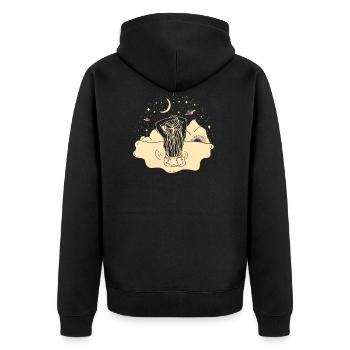 Nature, Sun, Moon, Stars, Sky, Water, Planet - Unisex Premium Organic Zip Hoodie - black - Back - Nico (187cm)