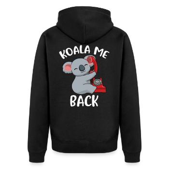 Koala Me Back Koala Gift - Unisex Premium Organic Zip Hoodie - black - Back - Nico (187cm)