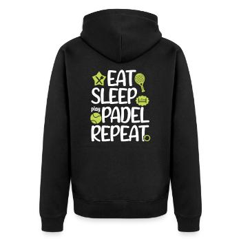 Eat Sleep Padel Padel Player Padeltennis funny - Unisex Premium Organic Zip Hoodie - black - Back - Nico (187cm)