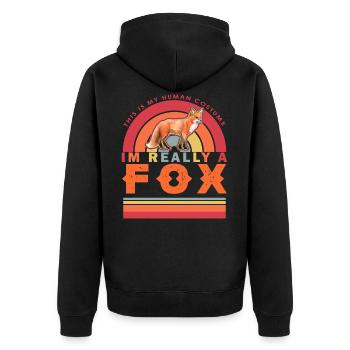 This Is My Human Costume I'm Really A Fox , Gift - Unisex Premium Organic Zip Hoodie - black - Back - Nico (187cm)
