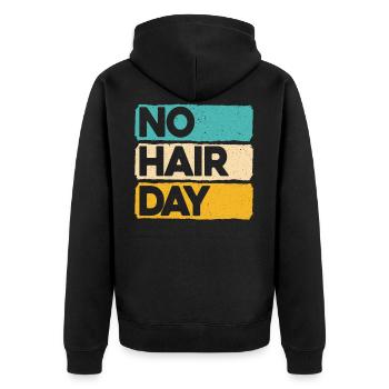 No Hair Day Kahlheit Lustige Kahle Witze Glatzkopf - Unisex Premium Bio Zip Hoodie - Schwarz - Hinten - Nico (187cm)