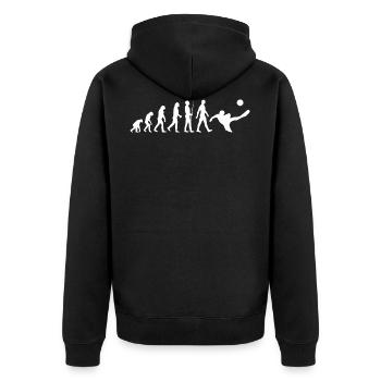 Football - Evolution - Unisex Premium Organic Zip Hoodie - black - Back - Nico (187cm)