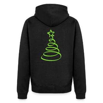 Weihnachten, Weihnachten, Weihnachten, Weihnachten - Unisex Premium Bio Zip Hoodie - Schwarz - Hinten - Nico (187cm)