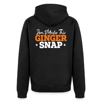 Machen Sie diesen Ingwer nicht Schnappschuss Lustiger Rothaariger Ingwer - Unisex Premium Bio Zip Hoodie - Schwarz - Hinten - Nico (187cm)