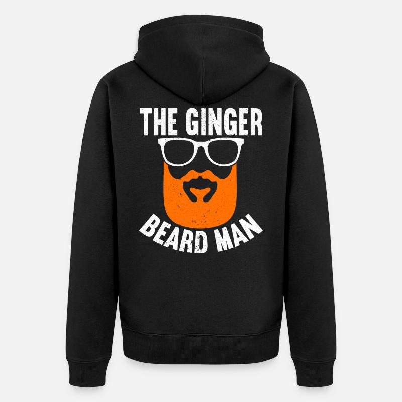 Der Ingwerbartmann Rothaariger Rothaariger Ire - Unisex Premium Bio Zip Hoodie - Schwarz