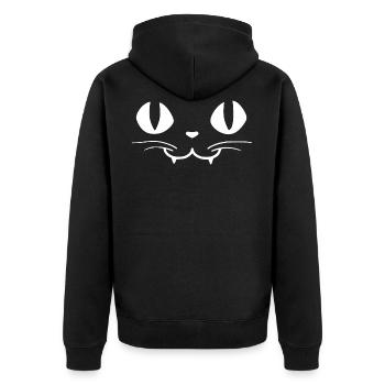 Cat - Helloween- Vampire - Unisex Premium Organic Zip Hoodie - black - Back - Nico (187cm)