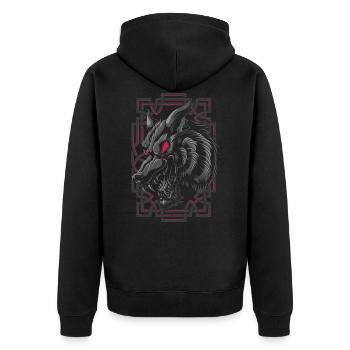Viking Age - Fenrir Wolf Fenriswolf - Unisex Premium Organic Zip Hoodie - black - Back - Nico (187cm)