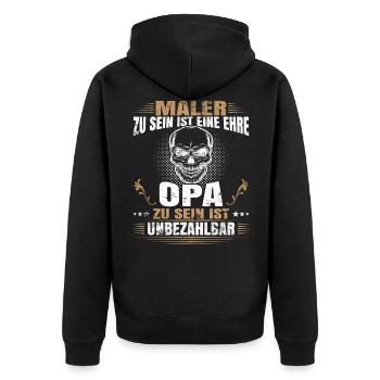 Maler Anstreicher Für Opas Großväter Männertag - Unisex Premium Bio Zip Hoodie - Schwarz - Hinten - Nico (187cm)