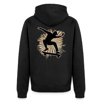 Skateboard Freestyle - Veste à capuche bio Premium Unisexe - noir - Dos - Nico (187cm)