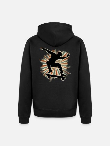 Skateboard Freestyle - Unisex Premium Organic Zip Hoodie - black