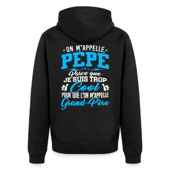 Pépé trop Cool Cadeau Fête des Grands-Pères - Veste à capuche bio Premium Unisexe - noir - Dos - Nico (187cm)