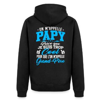 Papy trop Cool Cadeau Fête des Grands-Pères - Veste à capuche bio Premium Unisexe - noir - Dos - Nico (187cm)