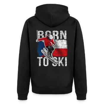 Skieurs Drapeau de la République tchèque - Veste à capuche bio Premium Unisexe - noir - Dos - Nico (187cm)