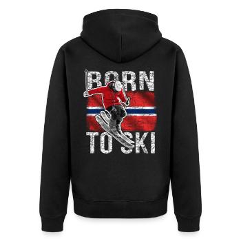 Skieurs Drapeau norvégien Norvège Ski - Veste à capuche bio Premium Unisexe - noir - Dos - Nico (187cm)
