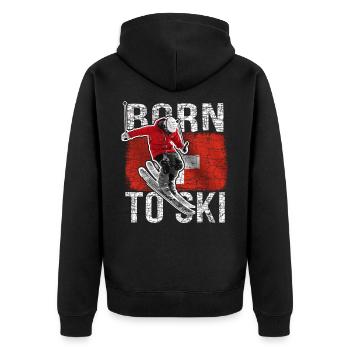 Skieurs drapeau suisse Suisse - Veste à capuche bio Premium Unisexe - noir - Dos - Nico (187cm)