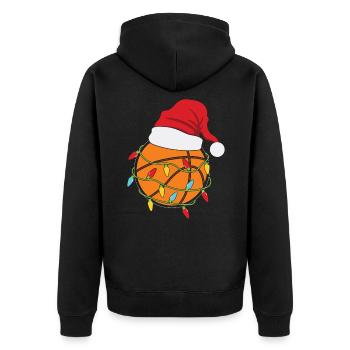 Basketball christmas light chain basketball players - Unisex Premium Organic Zip Hoodie - black - Back - Nico (187cm)