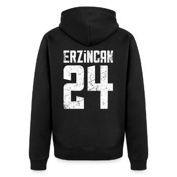 Erzincan 24 Türkei Turkiye Geschenk Urlaub TR Türk - Unisex Premium Bio Zip Hoodie - Schwarz - Hinten - Nico (187cm)