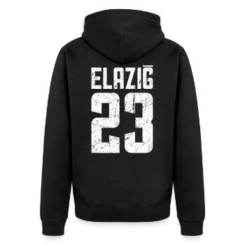 Elazig 23 Türkei Turkiye Geschenk Urlaub TR Türk - Unisex Premium Bio Zip Hoodie - Schwarz - Hinten - Nico (187cm)