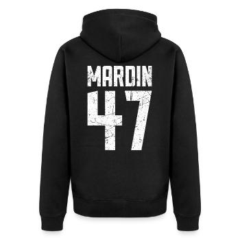 Mardin 47 Türkei Turkiye Geschenk Urlaub TR Türk - Unisex Premium Bio Zip Hoodie - Schwarz - Hinten - Nico (187cm)