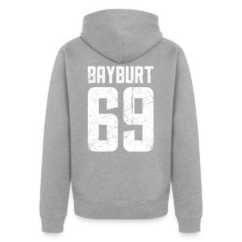 Bayburt 69 Turkey Turkiye Gift Holiday Turk TR - Unisex Premium Organic Zip Hoodie - heather grey - Back - Nico (187cm)