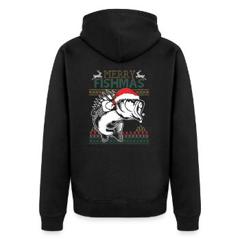 Pêche Pêche Ugly Christmas Sweater Cadeau - Veste à capuche bio Premium Unisexe - noir - Dos - Nico (187cm)