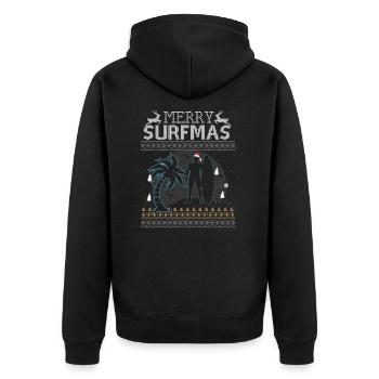 Surf Surfer Ugly Christmas Sweater Cadeau - Veste à capuche bio Premium Unisexe - noir - Dos - Nico (187cm)