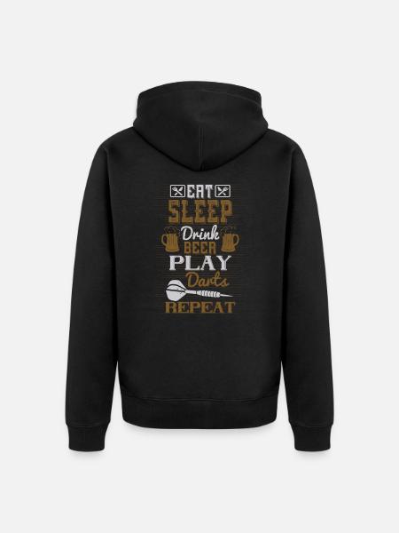 Dart Evolution Darts - Unisex Premium Bio Zip Hoodie - Schwarz