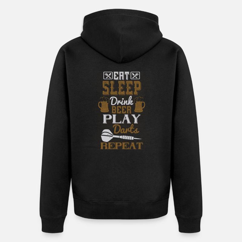 Dart Evolution Darts - Unisex Premium Bio Zip Hoodie - Schwarz