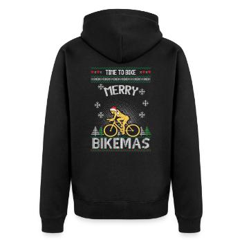 Vélo Ugly Christmas Sweater Cadeau - Veste à capuche bio Premium Unisexe - noir - Dos - Nico (187cm)