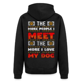 Dog Dog Lovers - Unisex Premium Organic Zip Hoodie - black - Back - Nico (187cm)