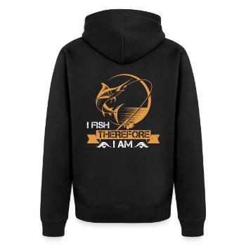 Angler I fish that's why I'm - Unisex Premium Organic Zip Hoodie - black - Back - Nico (187cm)