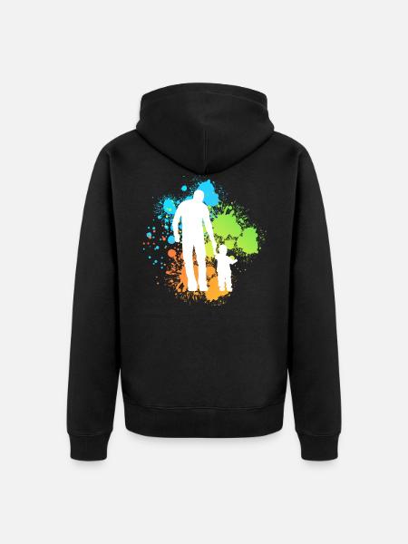Père et fille - Veste à capuche bio Premium Unisexe - noir