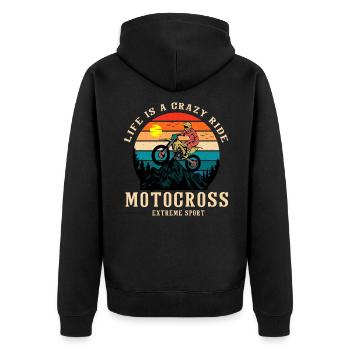 Motocross Mx Motocross Rider Cadeau - Veste à capuche bio Premium Unisexe - noir - Dos - Nico (187cm)