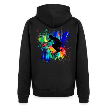 Freestyle Roller - Unisex Premium Bio Zip Hoodie - Schwarz - Hinten - Nico (187cm)