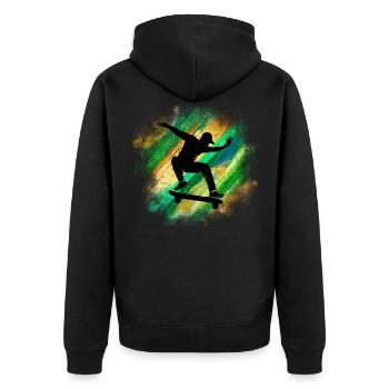 Skateboard Freestyle - Veste à capuche bio Premium Unisexe - noir - Dos - Nico (187cm)