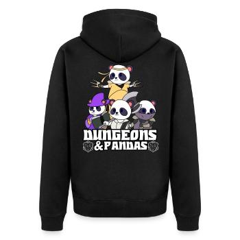 Adventure RPG Dice Fantasy Gift - Unisex Premium Organic Zip Hoodie - black - Back - Nico (187cm)