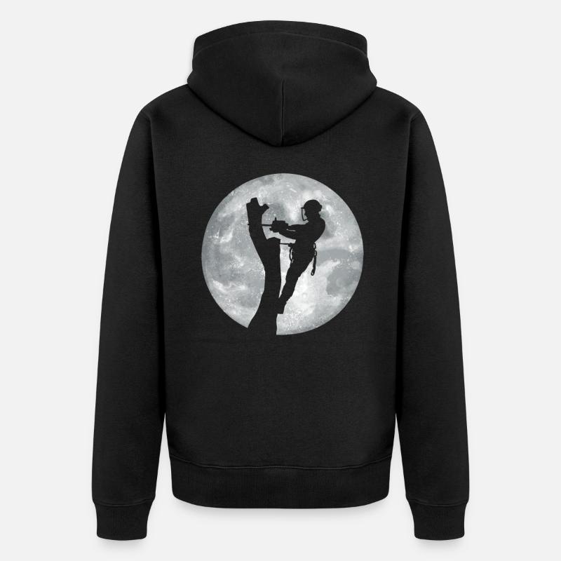 Funny Chainsaw Arborist Gift - Unisex Premium Organic Zip Hoodie - black
