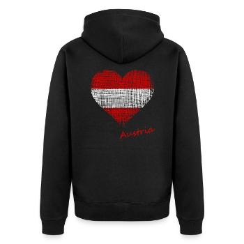 Österreich Austria österreich austria - Unisex Premium Bio Zip Hoodie - Schwarz - Hinten - Nico (187cm)