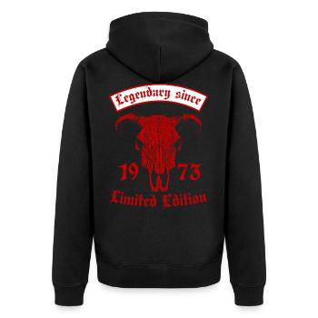 Légendaire depuis 1973 Édition Limitée - Veste à capuche bio Premium Unisexe - noir - Dos - Nico (187cm)