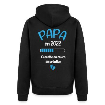 futur papa 2022 - Veste à capuche bio Premium Unisexe - noir - Dos - Nico (187cm)