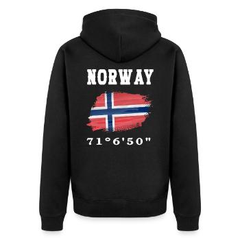 Norvège Norvège Drapeau - Veste à capuche bio Premium Unisexe - noir - Dos - Nico (187cm)