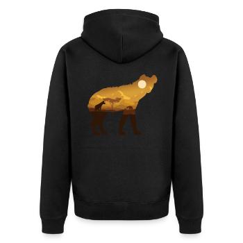 Safari hyène - Veste à capuche bio Premium Unisexe - noir - Dos - Nico (187cm)