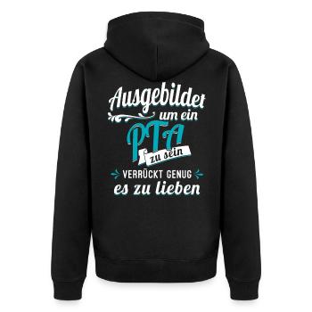 PTA Pharmazie Auszubildender Azubi Apotheke - Unisex Premium Bio Zip Hoodie - Schwarz - Hinten - Nico (187cm)