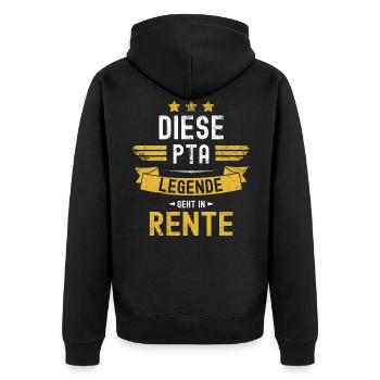 PTA Rentner Pharmazie Diese Legende Geht In Rente - Unisex Premium Bio Zip Hoodie - Schwarz - Hinten - Nico (187cm)